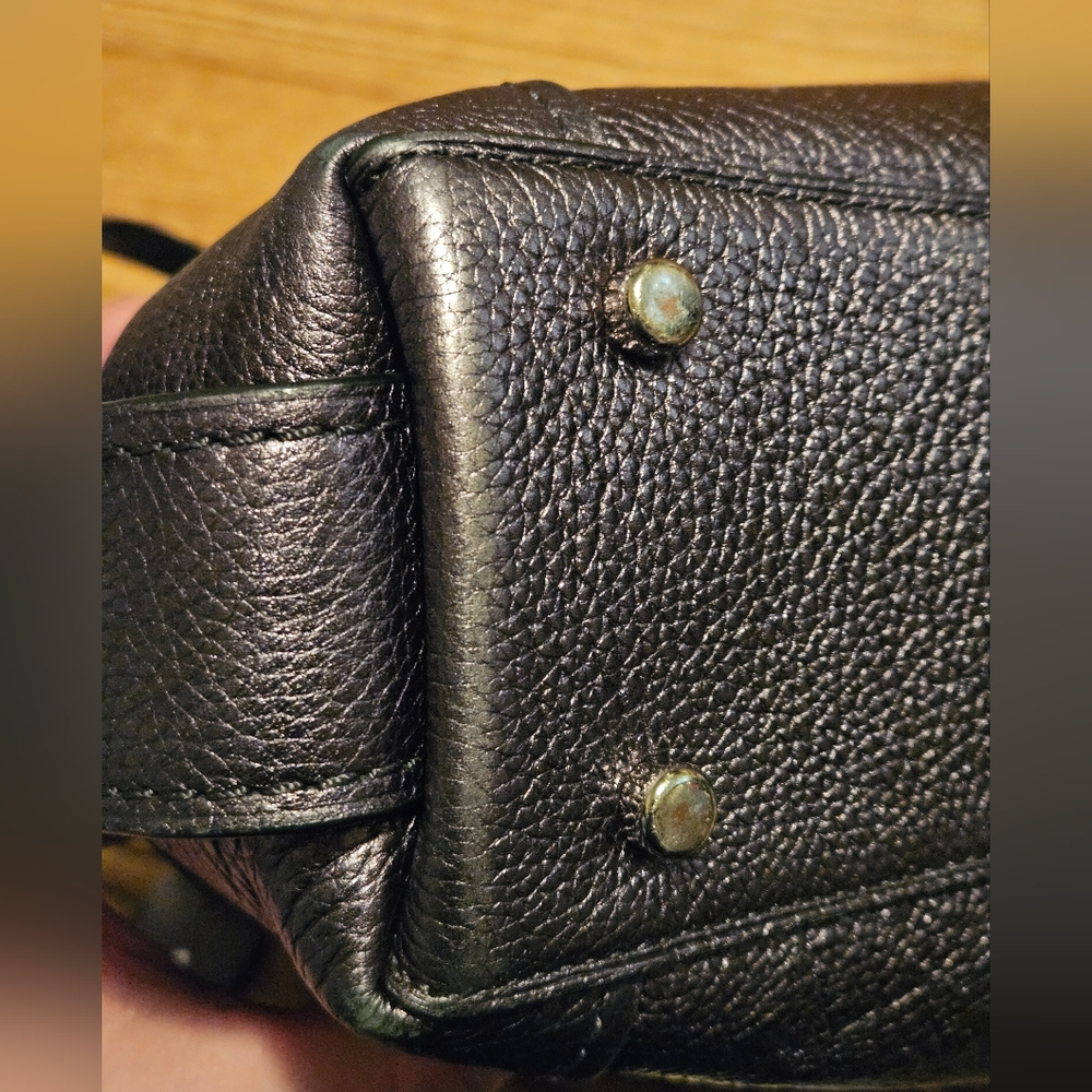 Coach Pebbled Leather Shoulder Bag – Grey Three Pocket - Picture 11 of 13